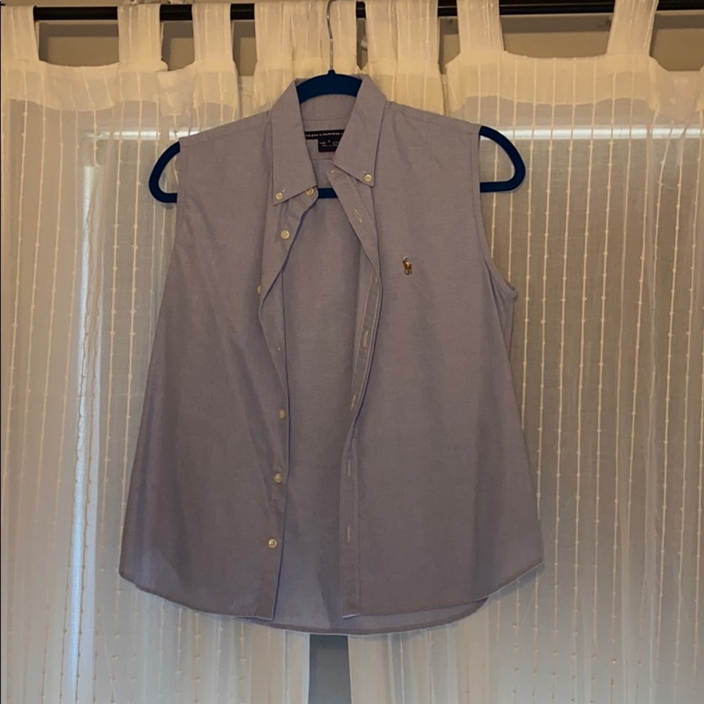 Ralph Lauren Polo Blue Oxford Sleeveless Medium